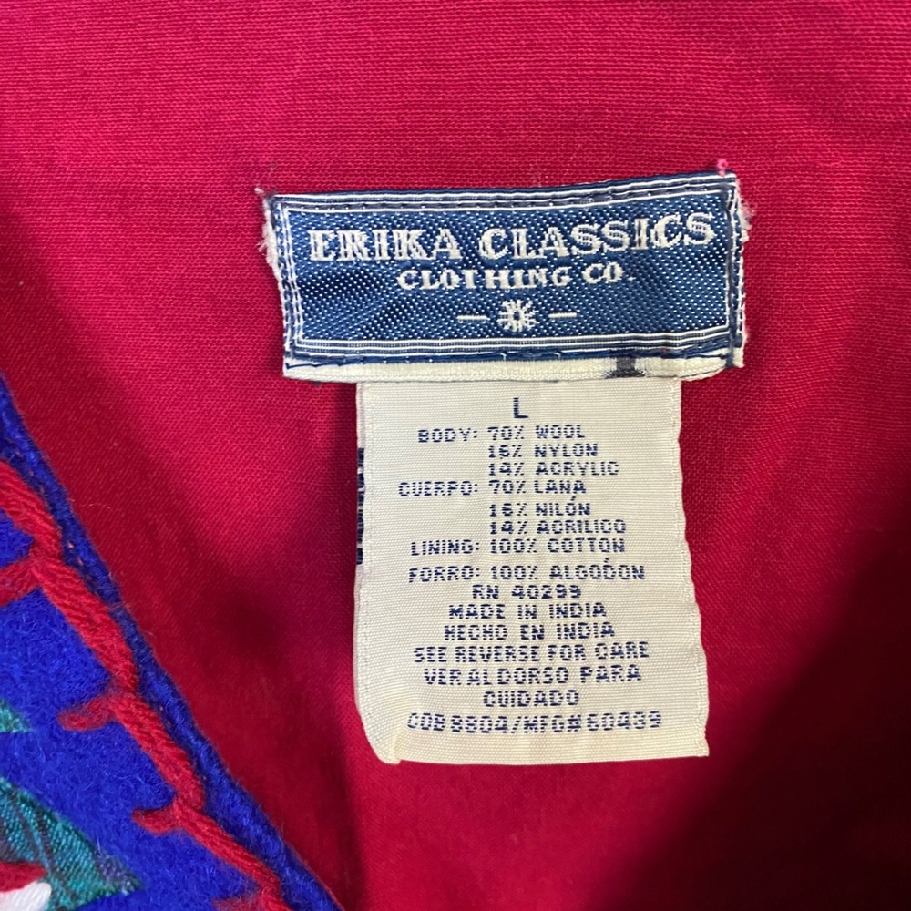 Erika Classics Vintage Christmas Vest Womens Large Wool Blend Santa Embroidered - Picture 3 of 11